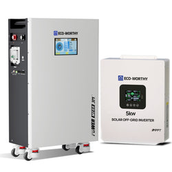 ECO-WORTHY 5kW Home Backup Solar Power Bundle | 51.2V 314Ah Battery and 48V 5000w Off Grid Inverter