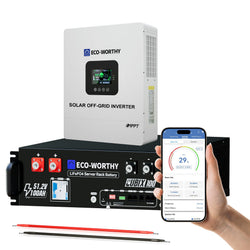 ECO-WORTHY Off Grid Home Power Bundle | 5kW Inverter with 48V 100AH Server Rack Battery