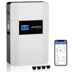 ECO-WORTHY 48V 100AH Wall-Mount Lithium Battery LiFePO4 With Conduit Box | -4℉ Charge Available | Bluetooth & WiFi | 10 Years Warranty